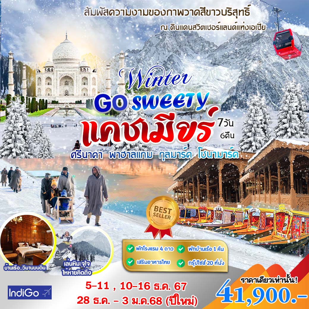 ทัวร์อินเดีย Go Sweety Winter 7วัน 6คืน (6E)